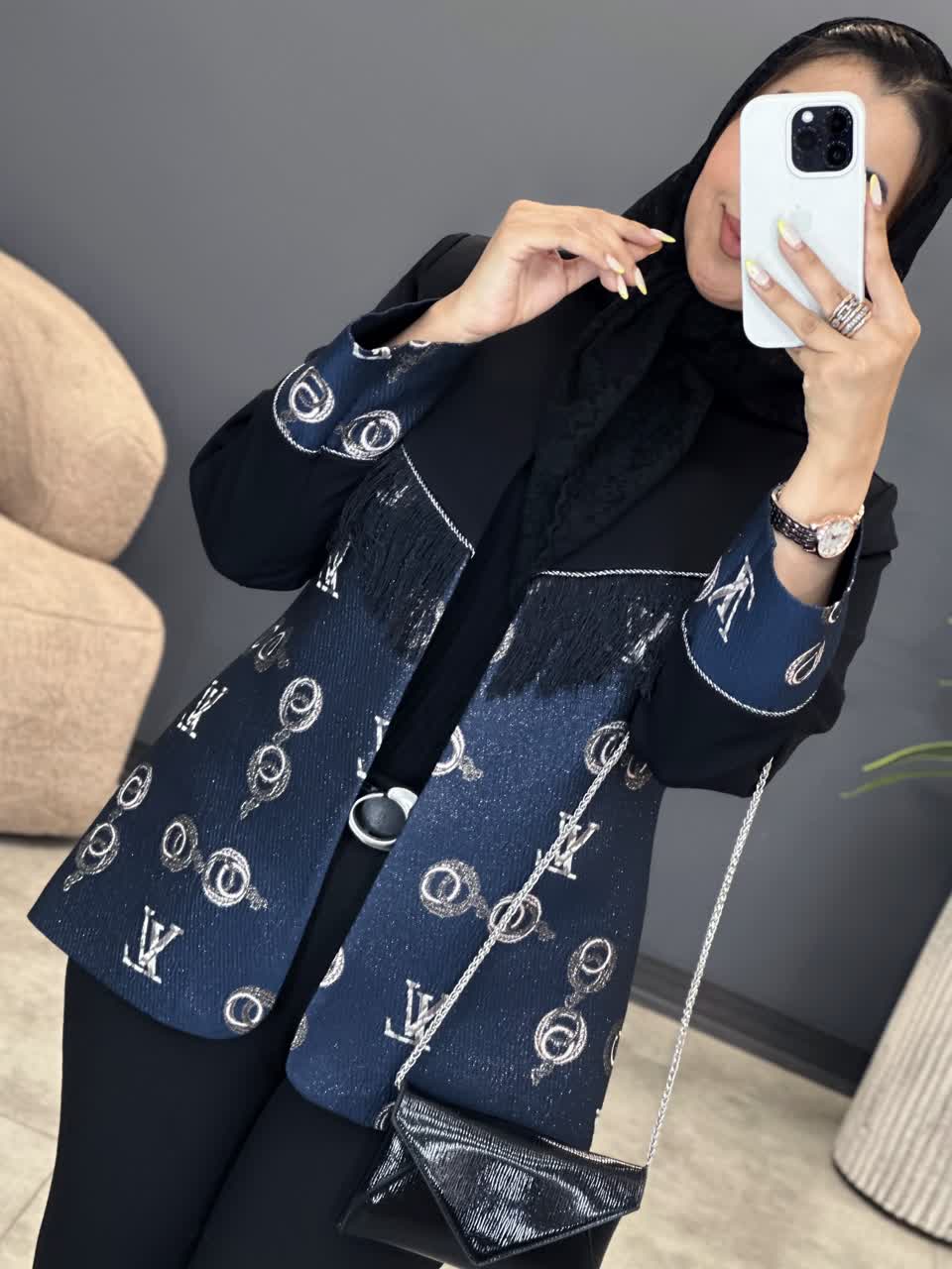 1182-کت ترکیبی ژاکارد