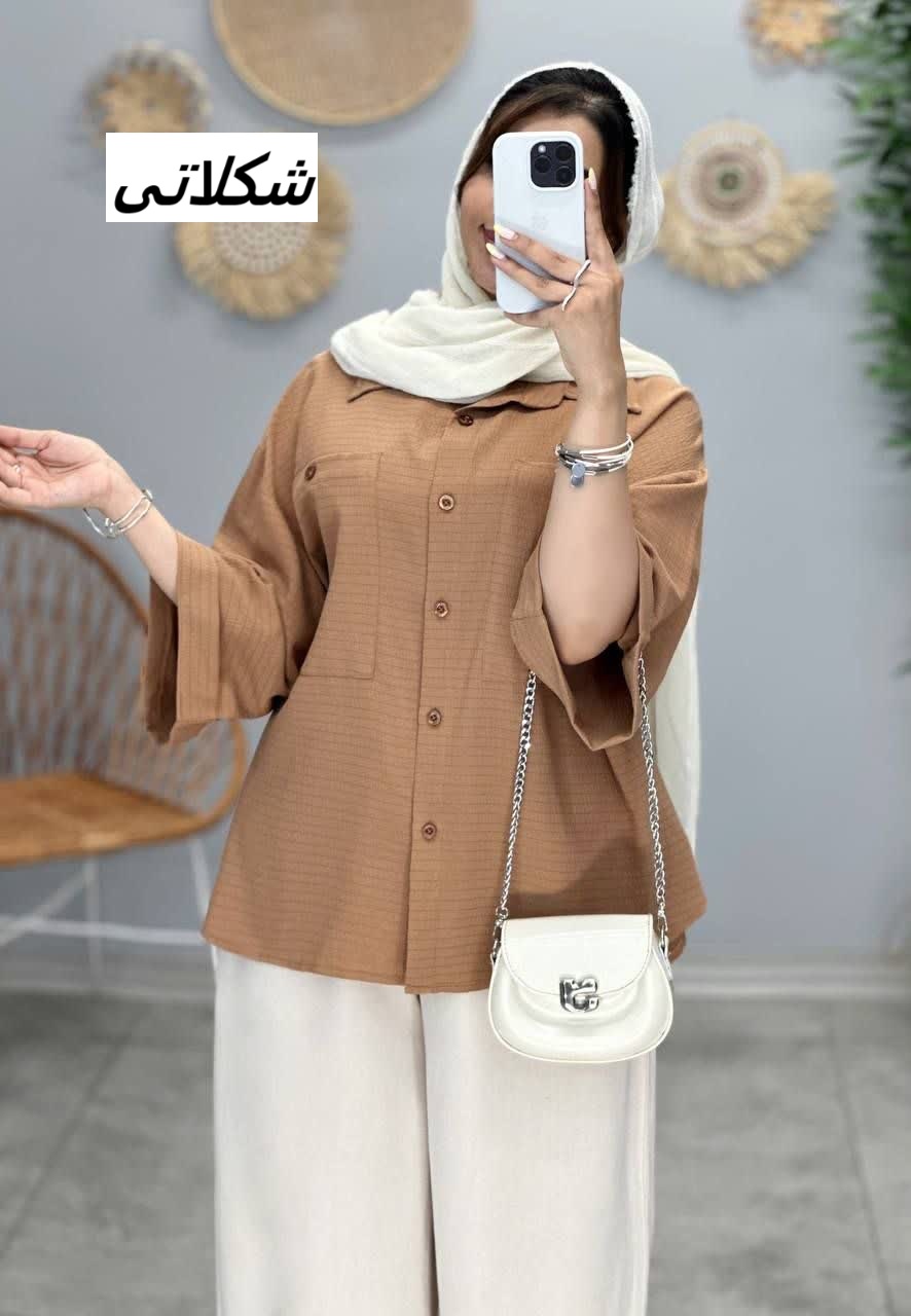 3197 - شومیز اطلس دو جیب