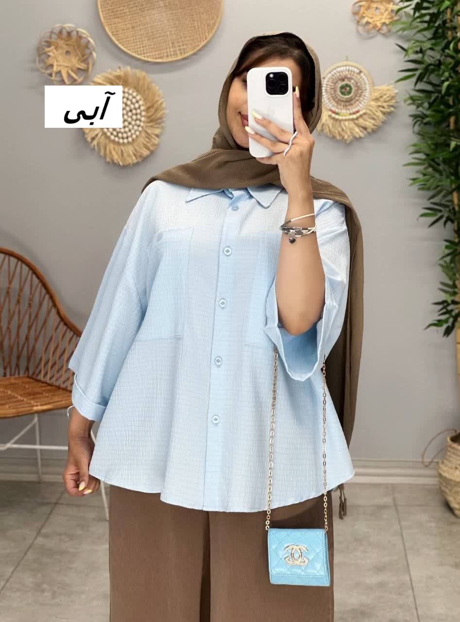 3197 - شومیز اطلس دو جیب