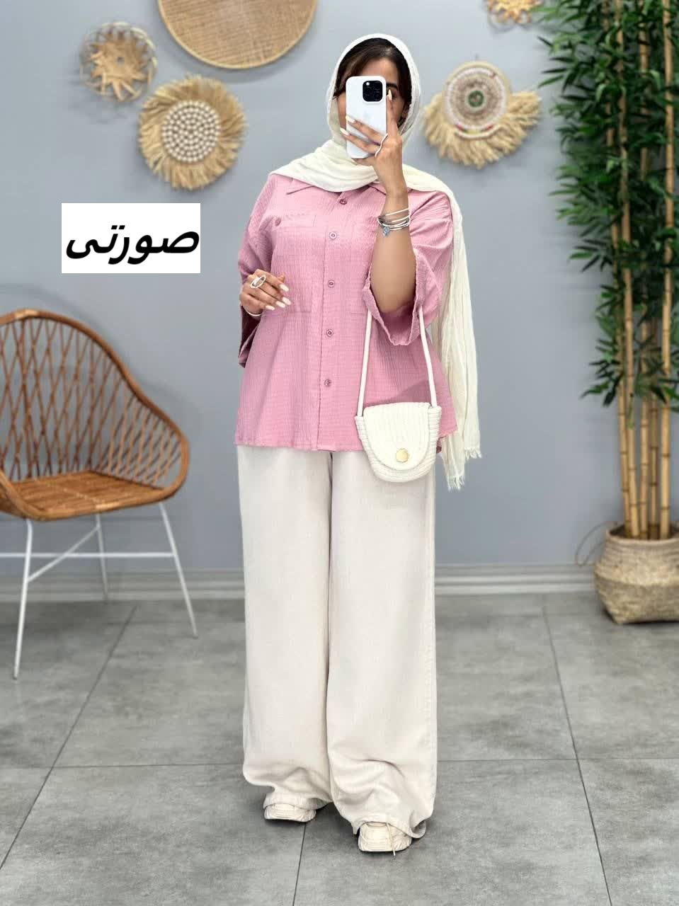 3197 - شومیز اطلس دو جیب