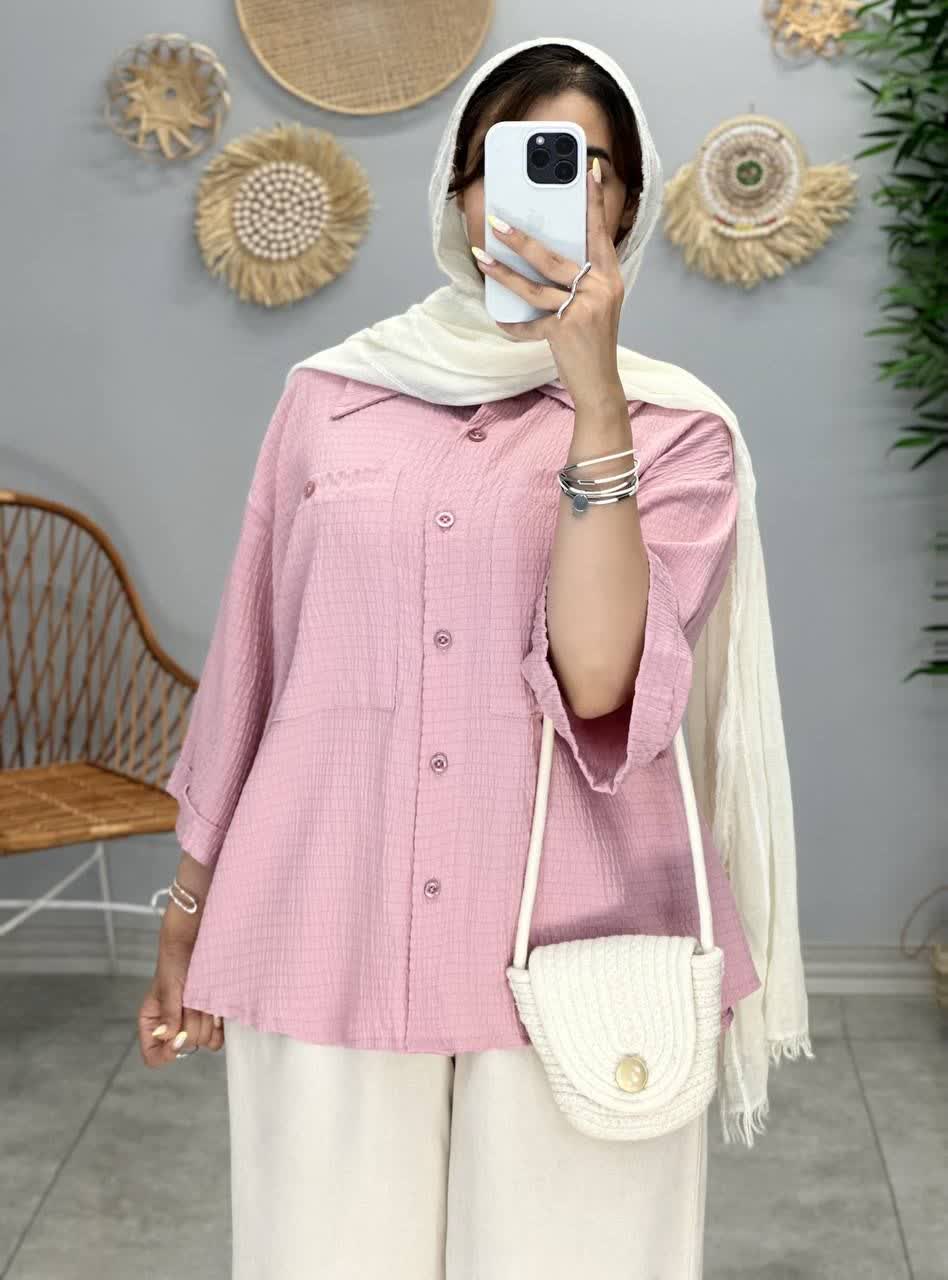 3197 - شومیز اطلس دو جیب