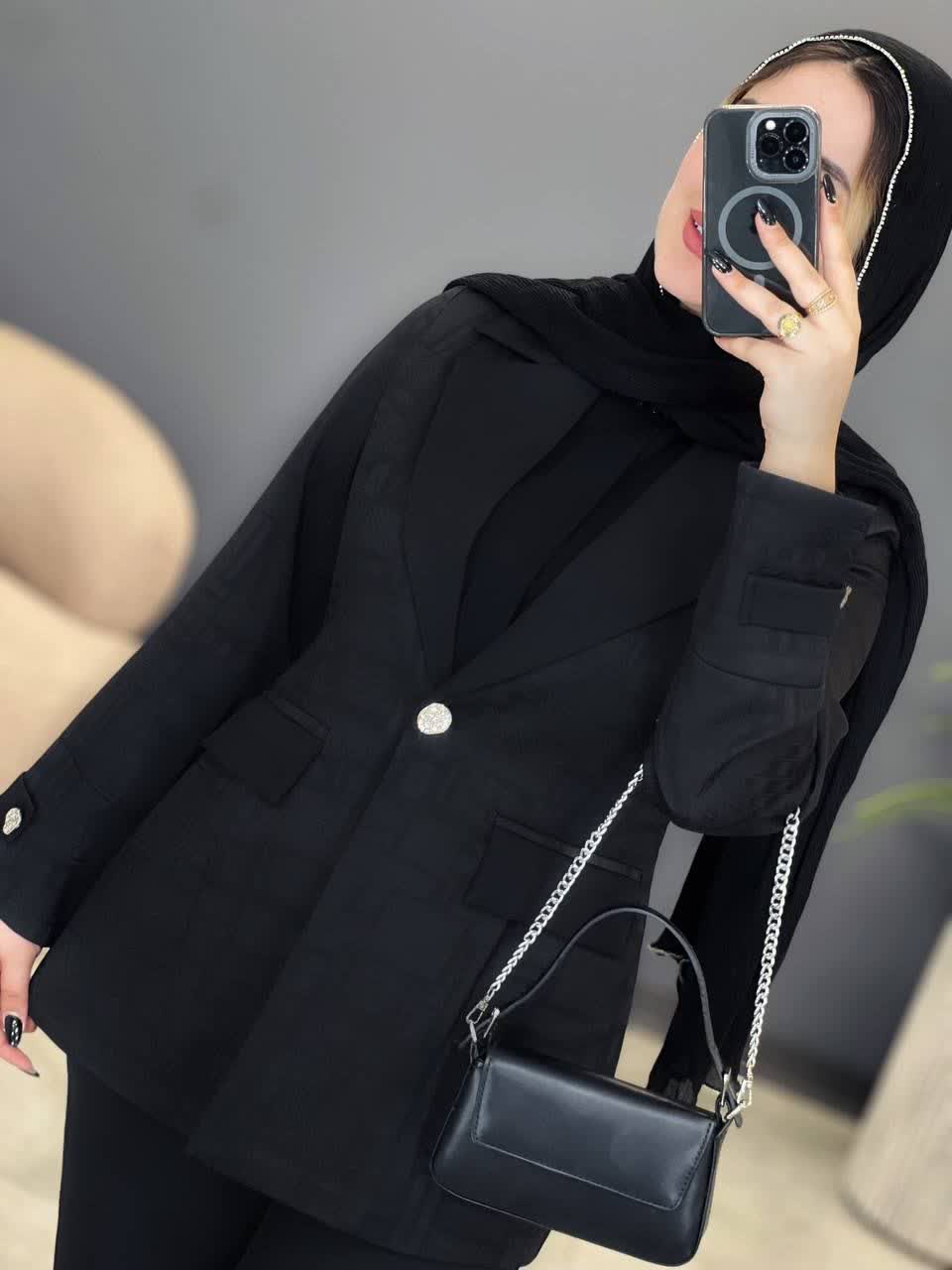 3198 - کت و شلوار آستین دکمه