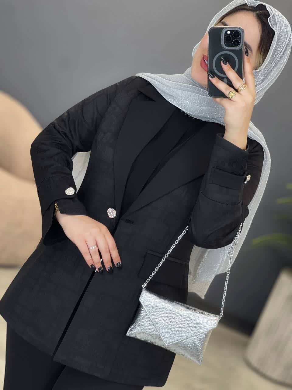 3198 - کت و شلوار آستین دکمه