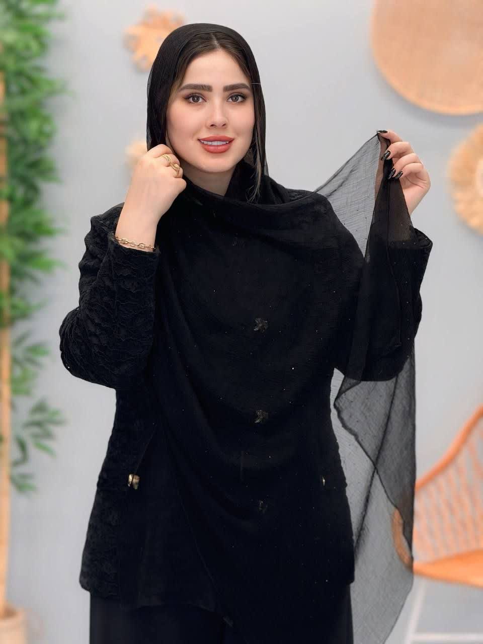 3203-شال نگین دار محیا(ویژه محرم)