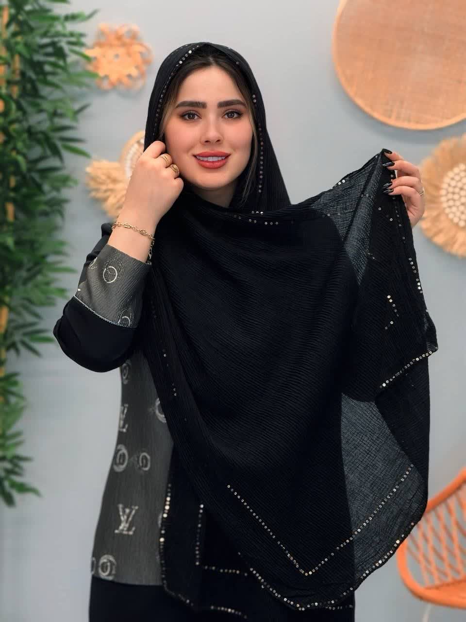 3211-شال مشکی فرشته(ویژه محرم)