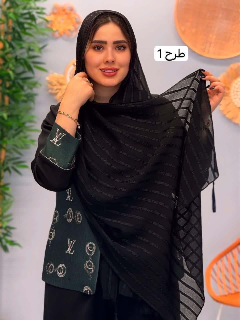 3214-شال مشکی آیلین