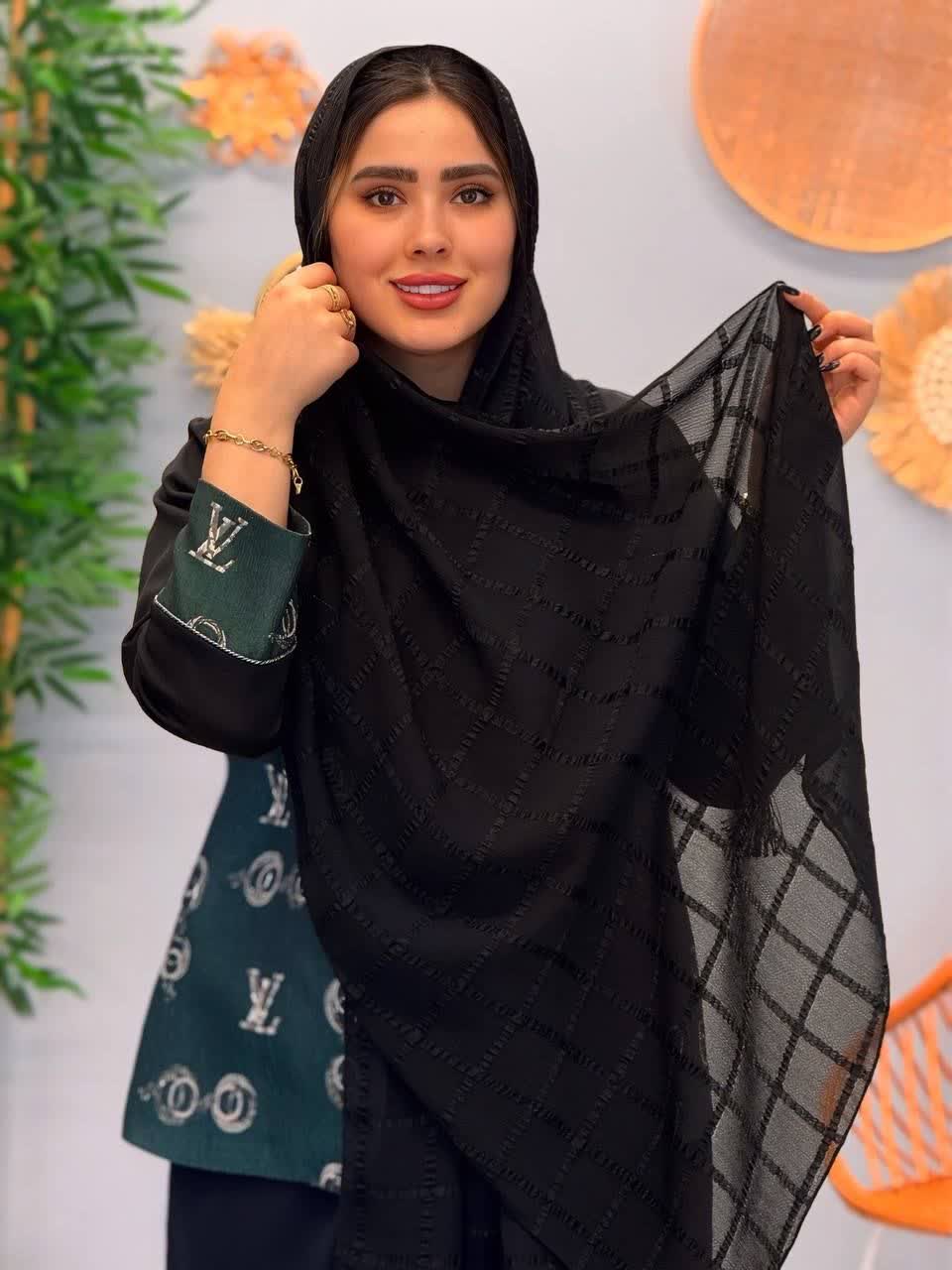 3214-شال مشکی آیلین