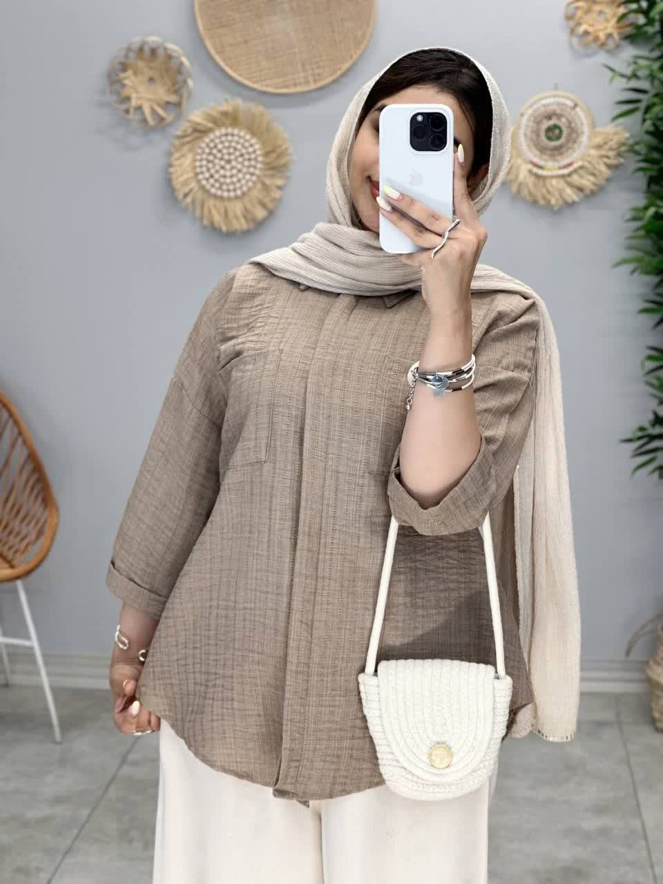 3218-شومیز پشت دکمه