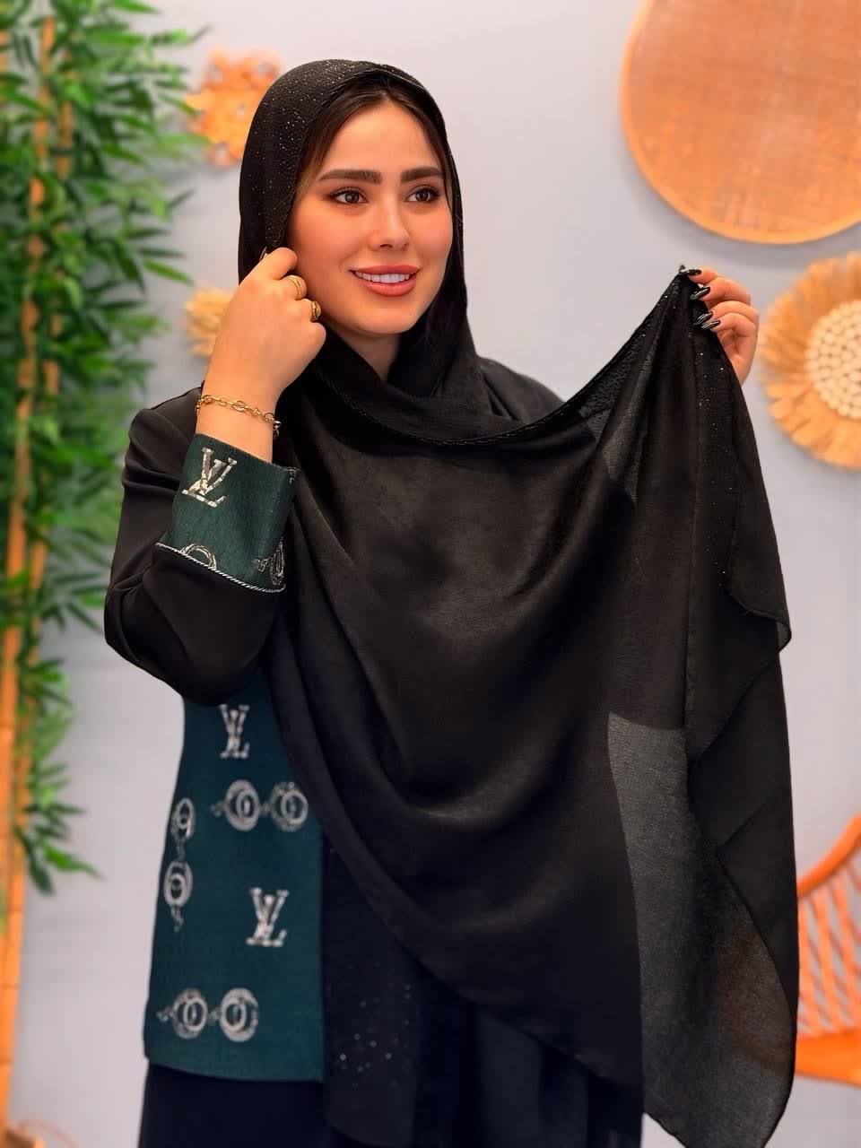 3222-شال پتینه مشکی(ویژه محرم)