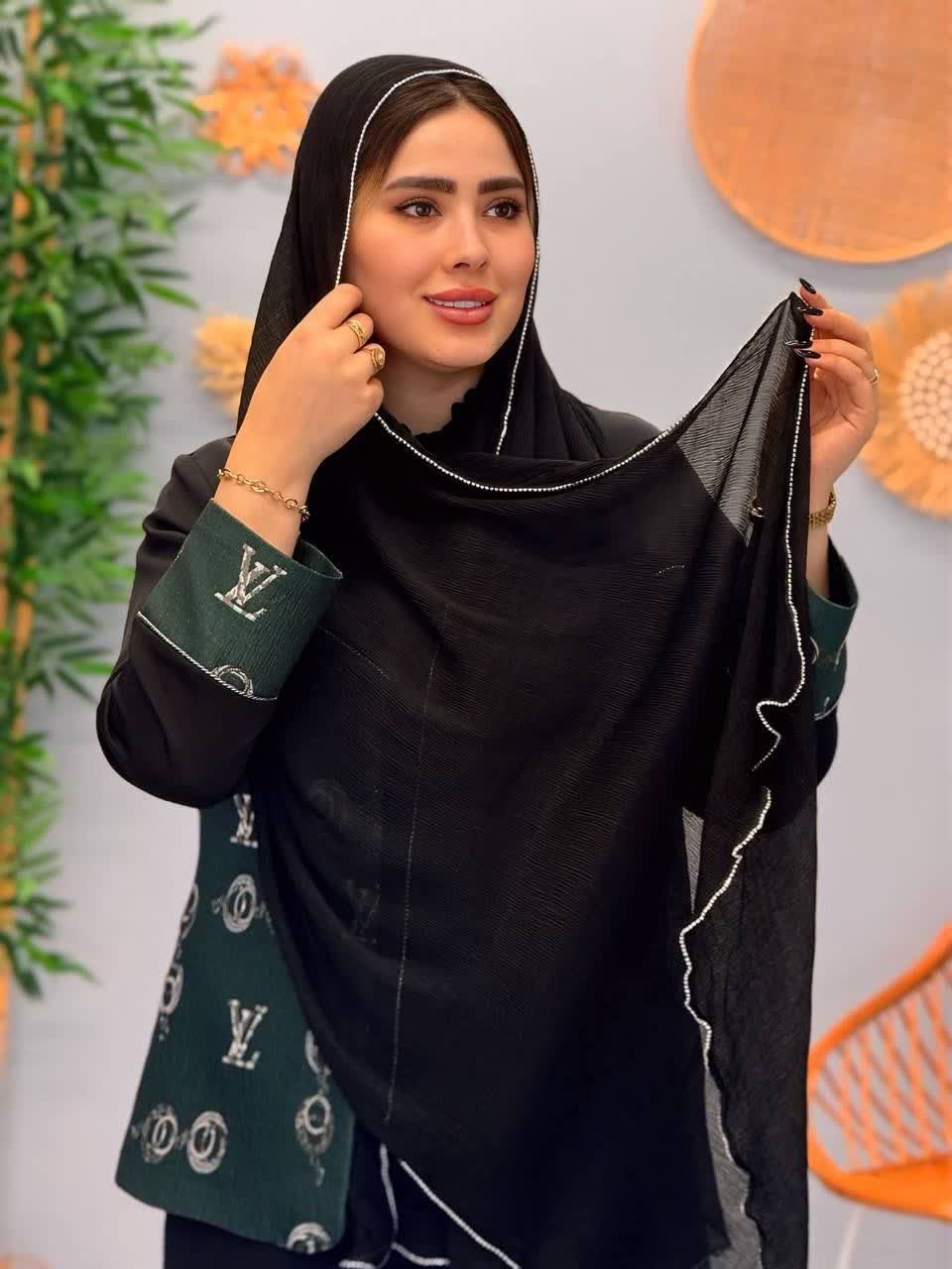 3224-شال شیشه ای مشکی