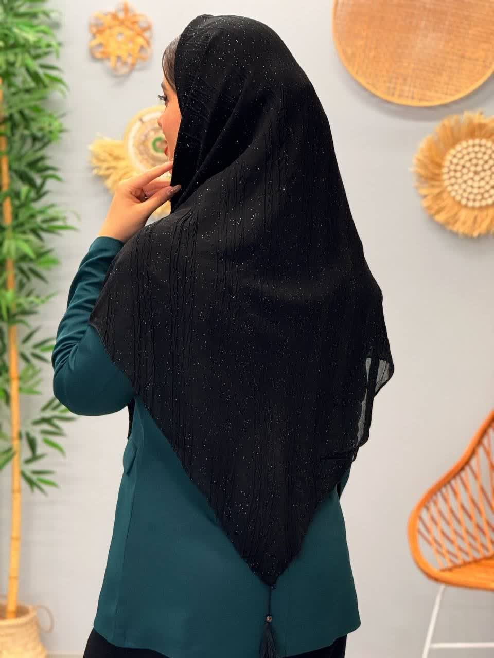 3234-روسری پلیسه شانی(ویژه محرم)