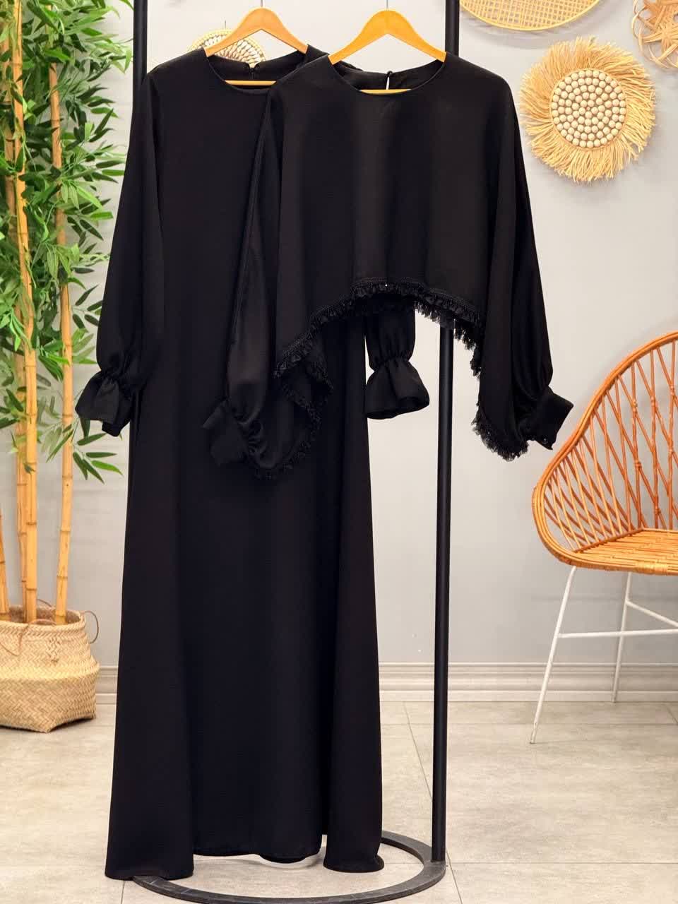 3229-پیراهن شنل دار پریماه(ویژه محرم)