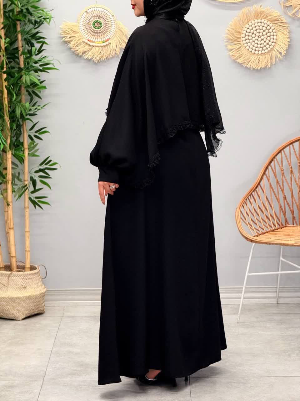 3229-پیراهن شنل دار پریماه(ویژه محرم)