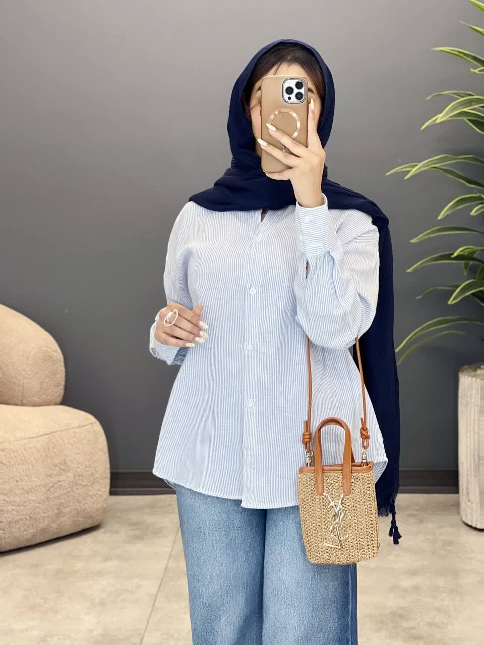 3217-شومیز لینن کد 206878