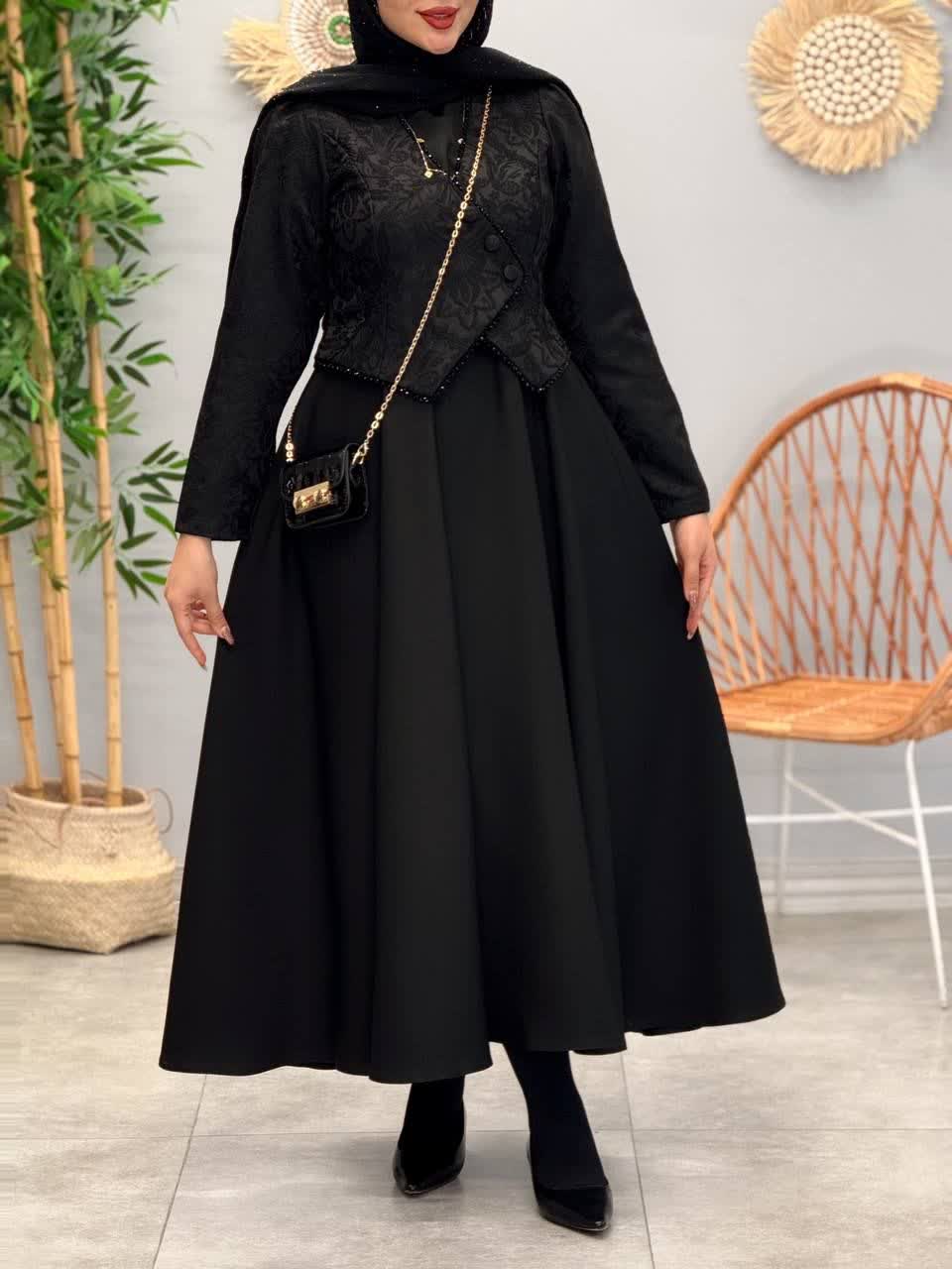 3266-کت و سارافون مزونی مروارید (ویژه محرم)