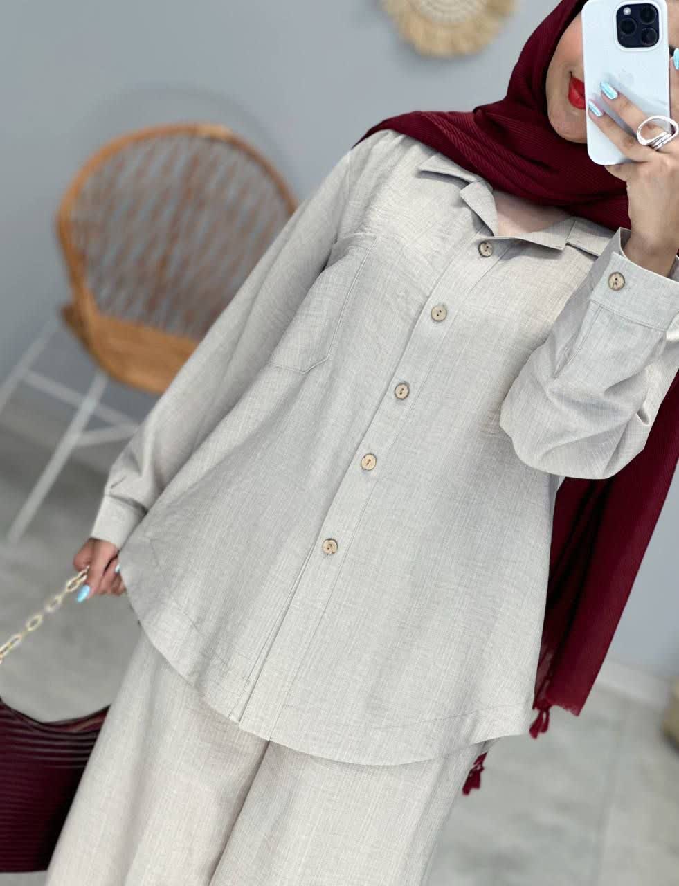 3277-ست شومیز شلوار دلارا