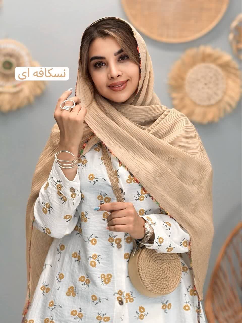 3296-شال منگوله سرخ پوستی