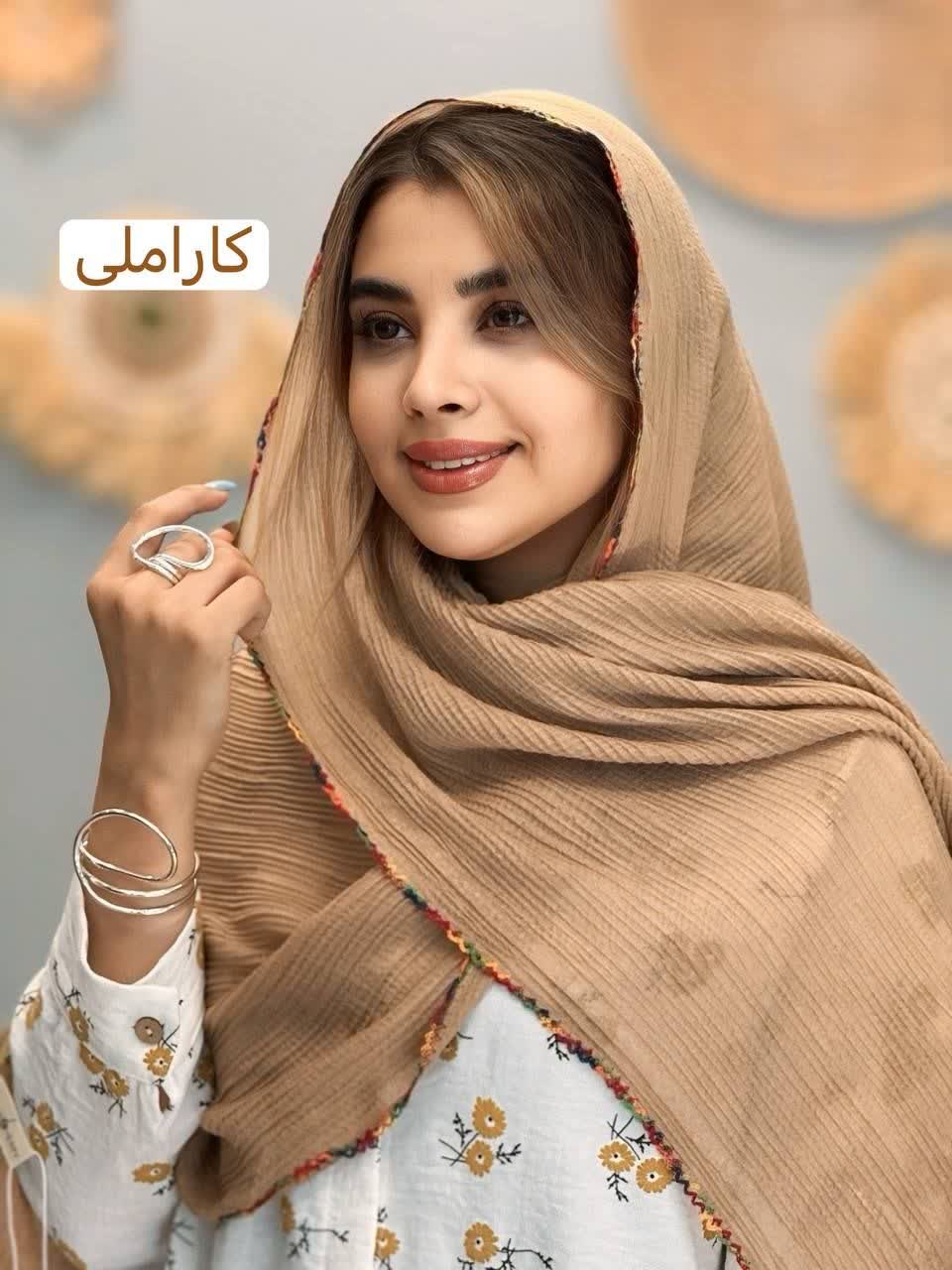 3296-شال منگوله سرخ پوستی