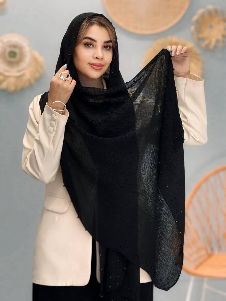 3298-شال دور مروارید