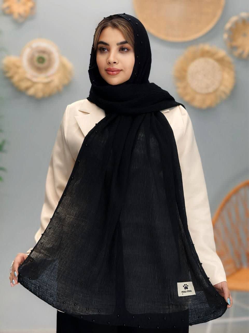 3298-شال دور مروارید