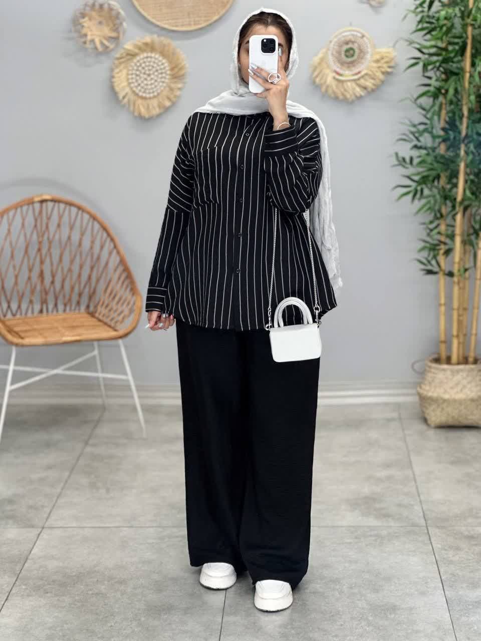 3299-شومیز شلوار هیوا(ویژه محرم)