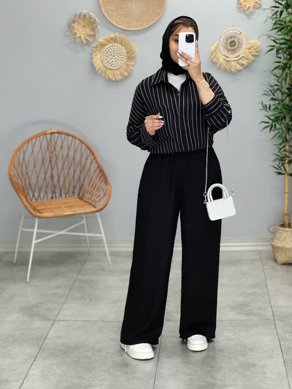 3299-شومیز شلوار هیوا(ویژه محرم)