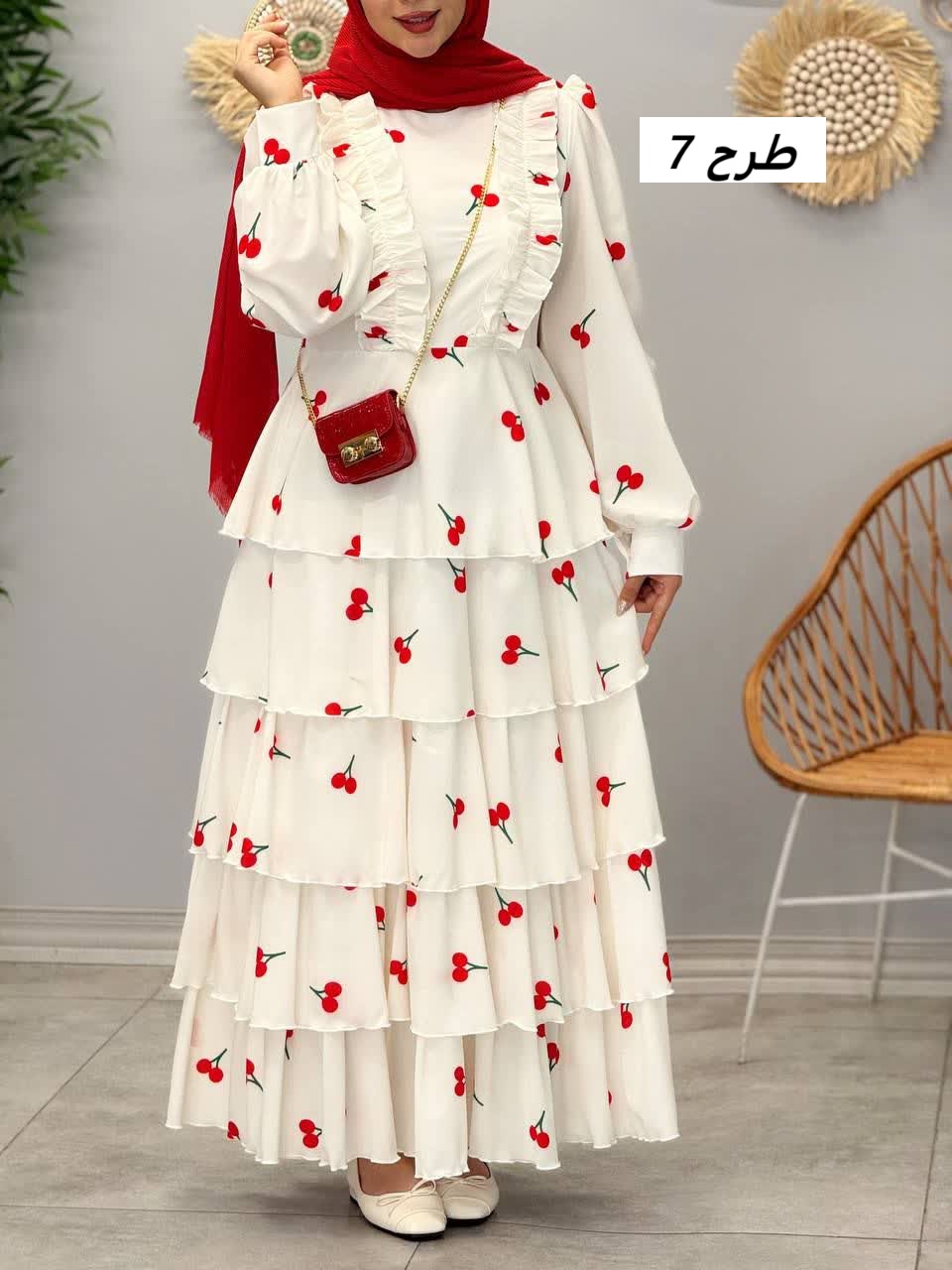 3330 - پیراهن طبقه ای رز