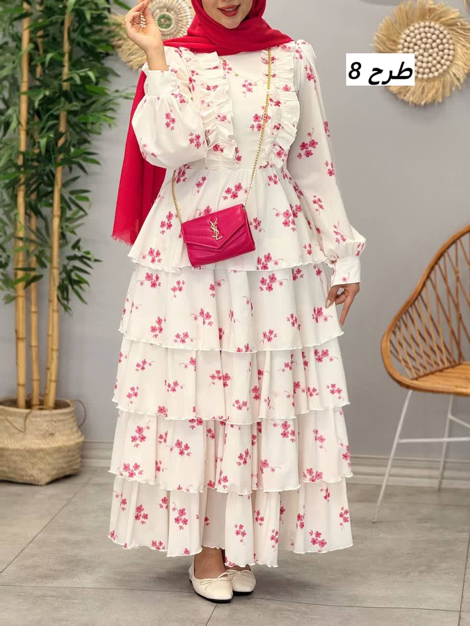 3330 - پیراهن طبقه ای رز