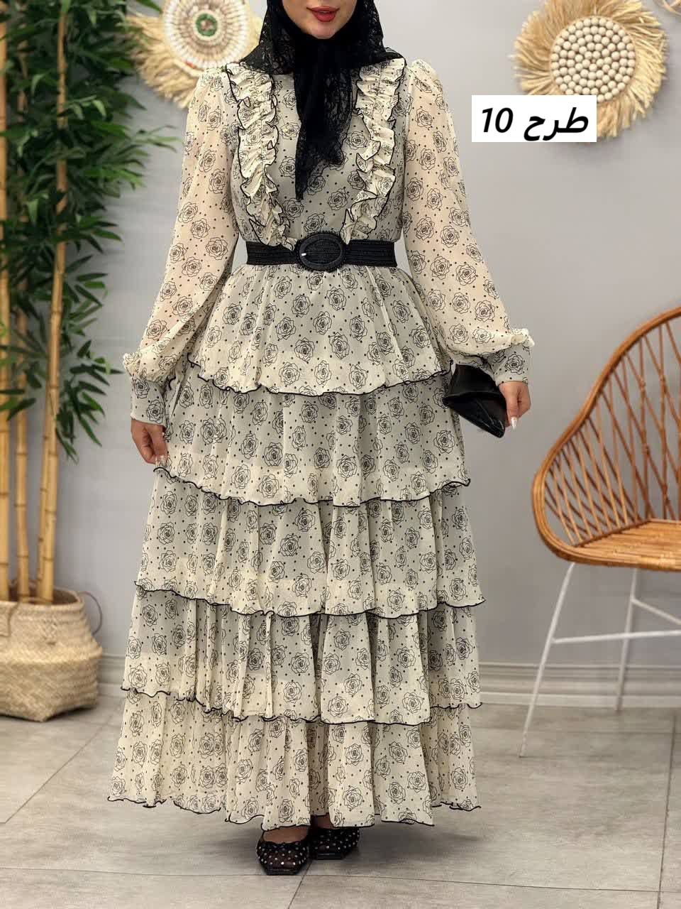 3330 - پیراهن طبقه ای رز