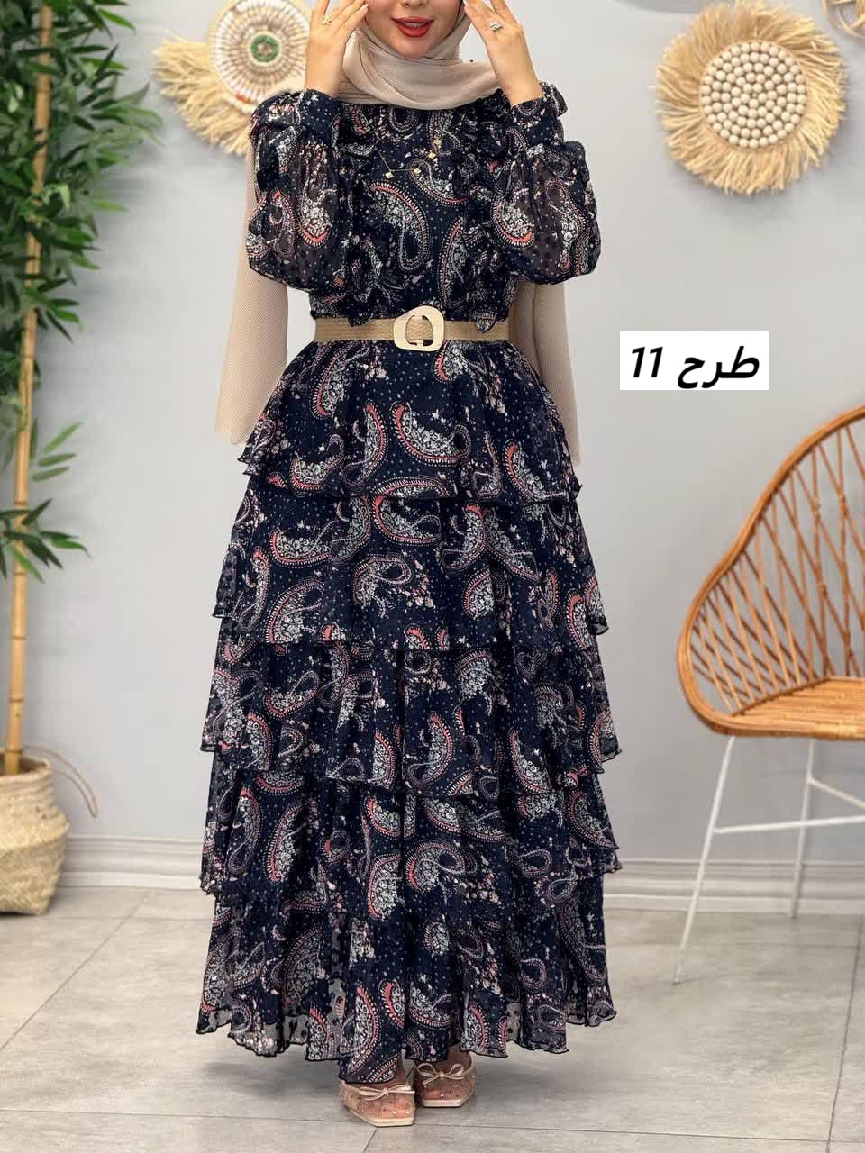 3330 - پیراهن طبقه ای رز