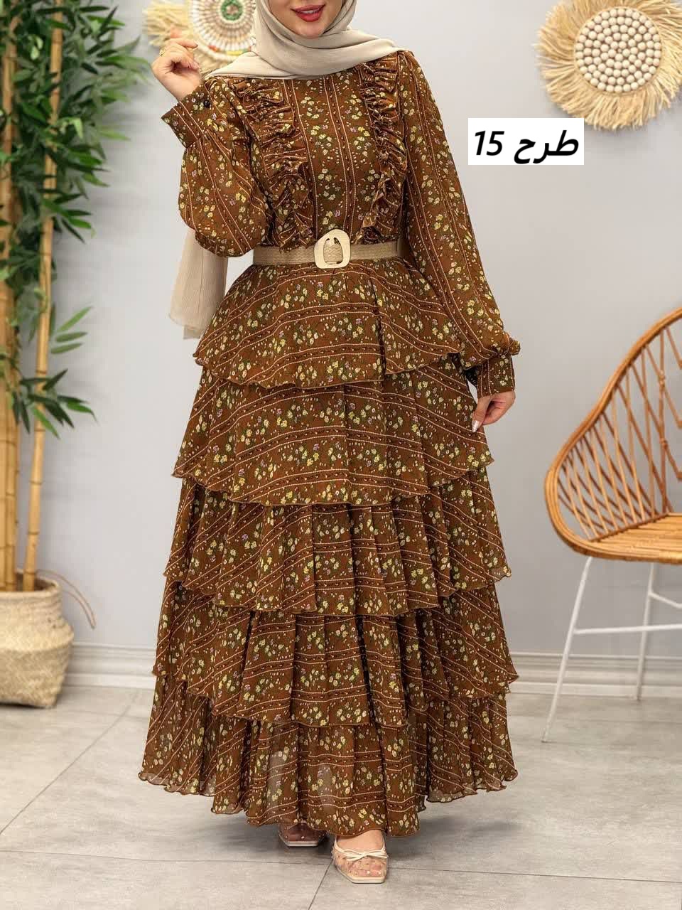 3330 - پیراهن طبقه ای رز