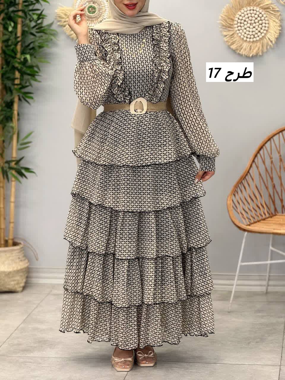 3330 - پیراهن طبقه ای رز