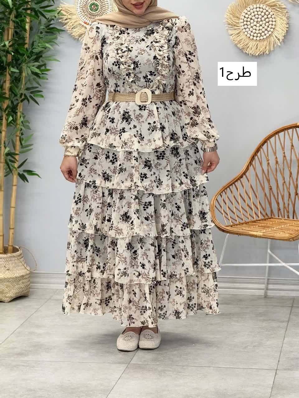 3330 - پیراهن طبقه ای رز