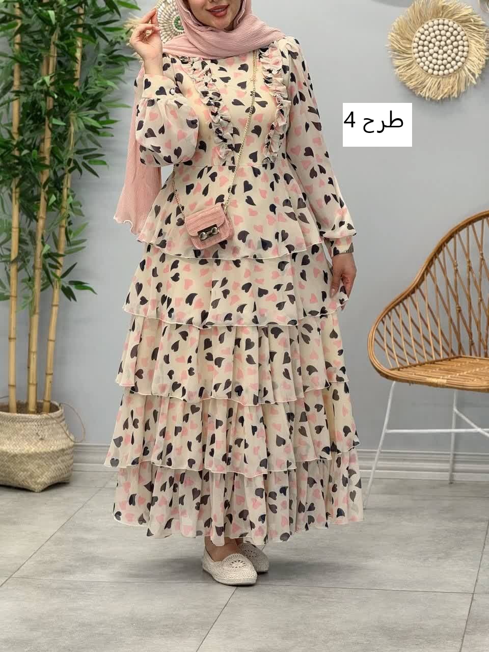 3330 - پیراهن طبقه ای رز