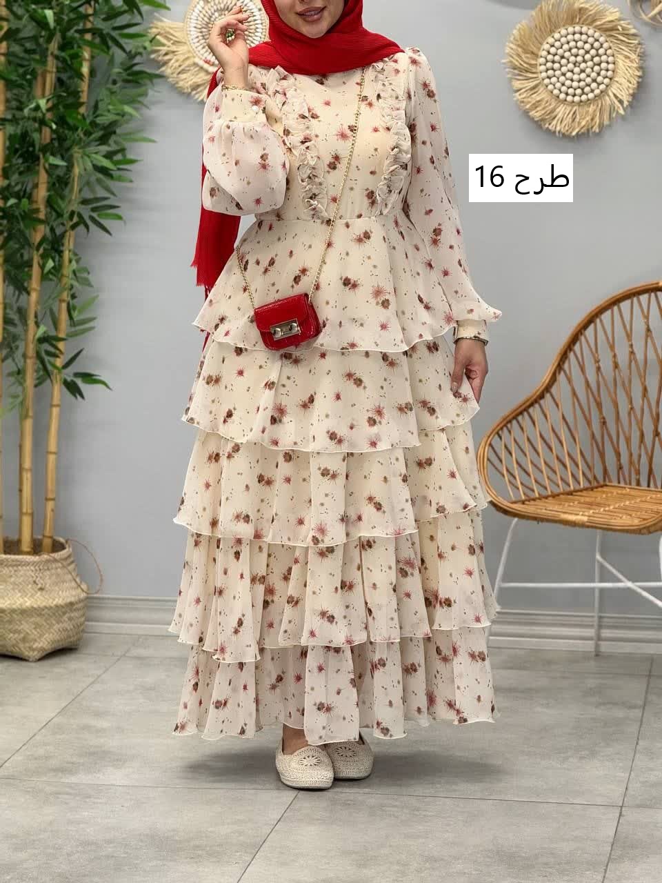 3330 - پیراهن طبقه ای رز