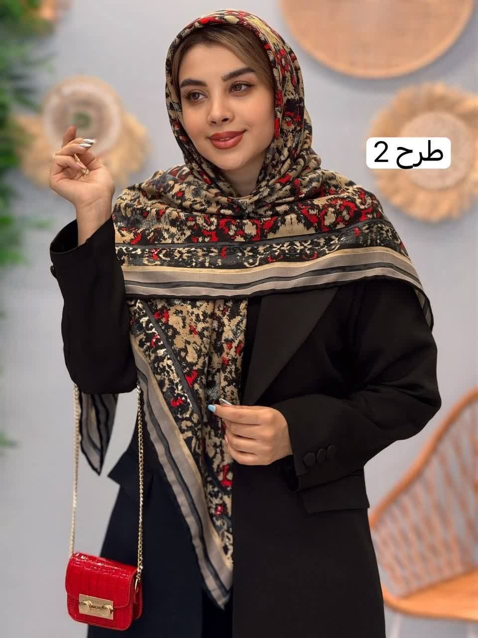 3338-روسری قواره 120 طرحبندی نیلا رز