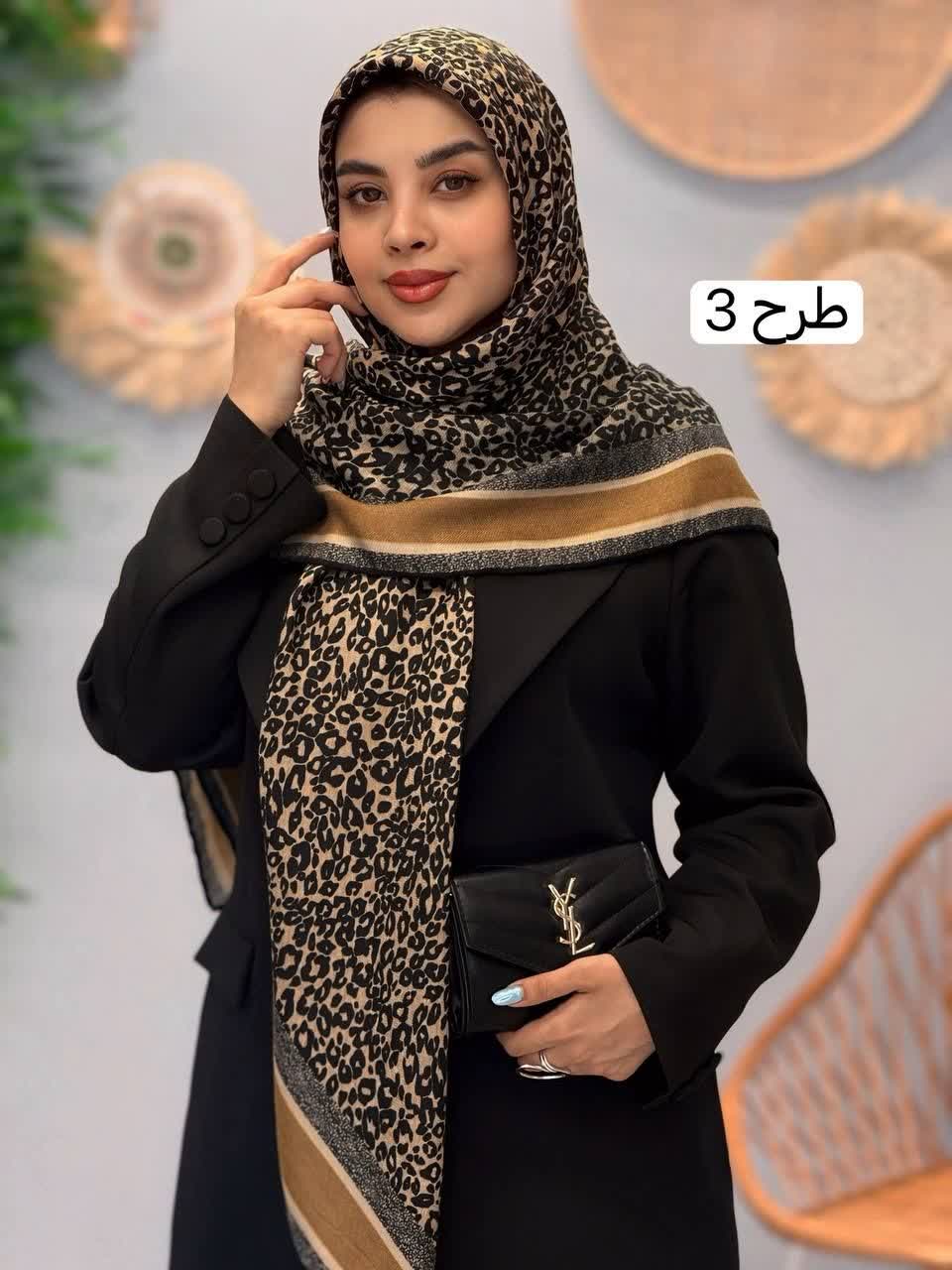 3338-روسری قواره 120 طرحبندی نیلا رز