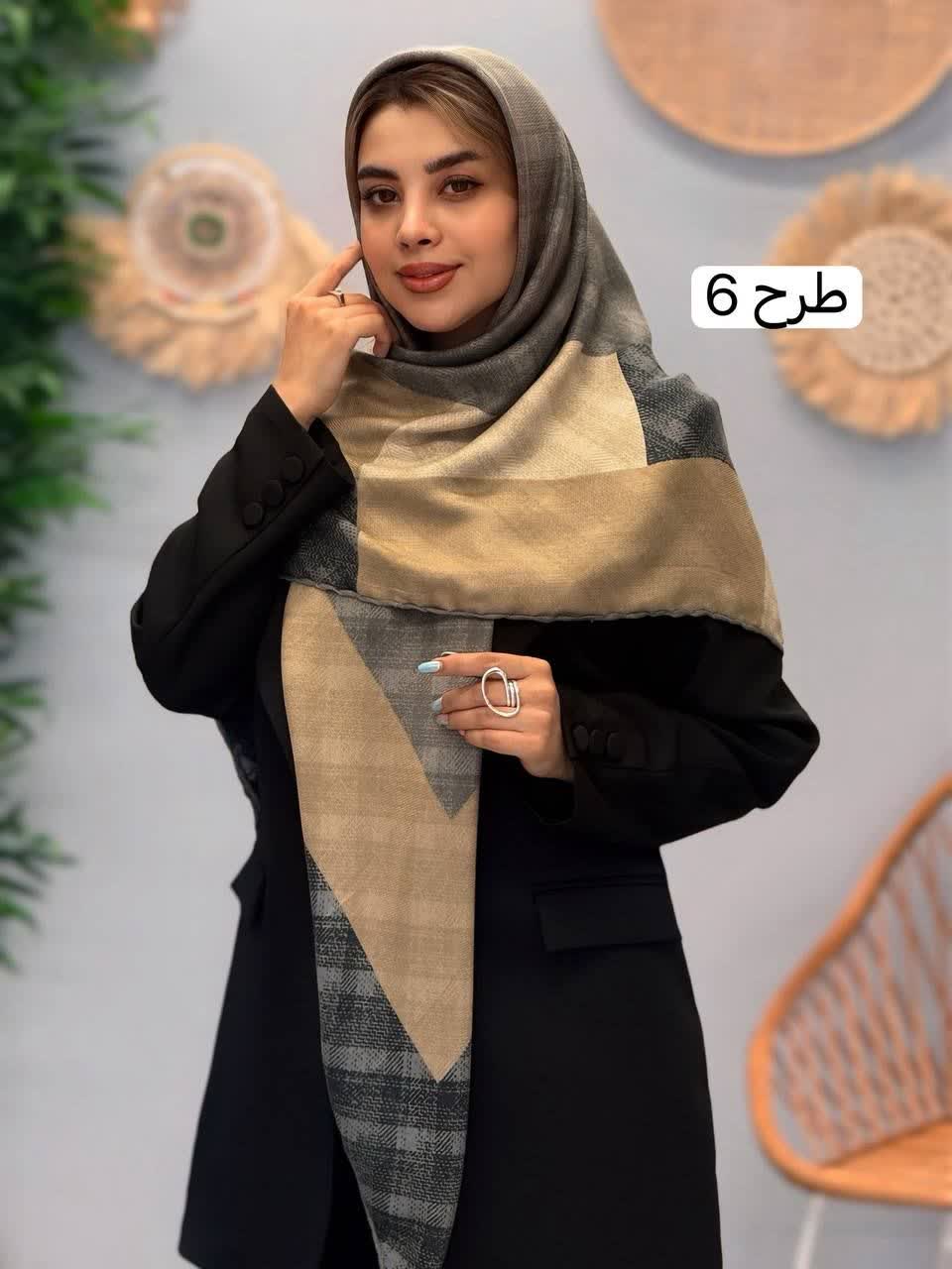 3338-روسری قواره 120 طرحبندی نیلا رز