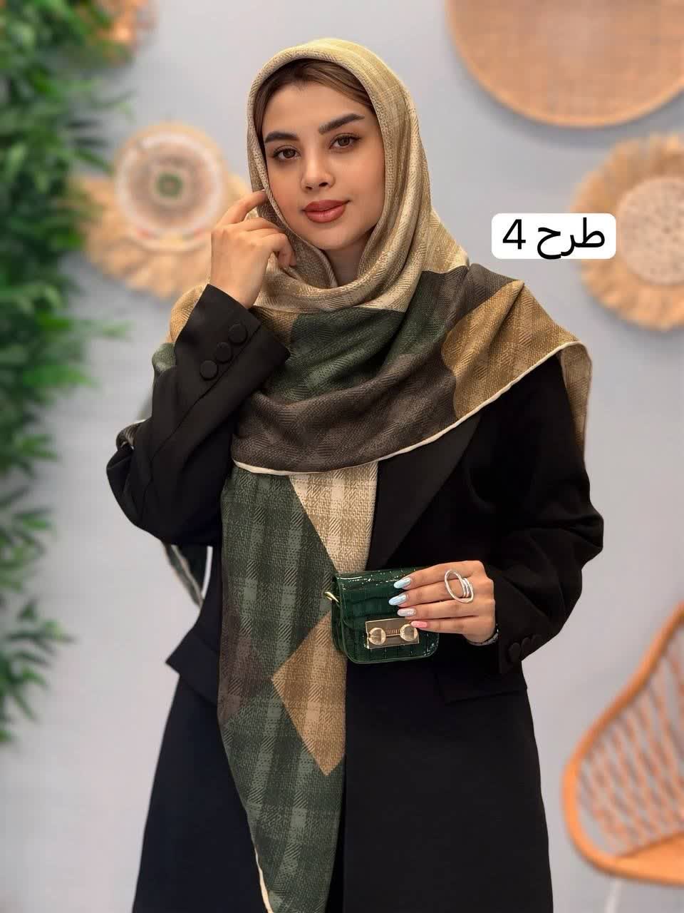 3338-روسری قواره 120 طرحبندی نیلا رز