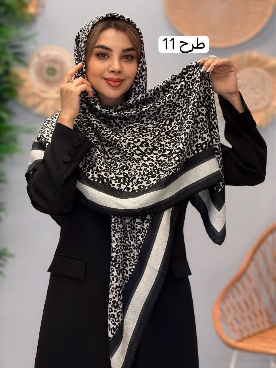 3338-روسری قواره 120 طرحبندی نیلا رز