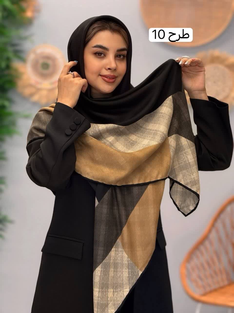 3338-روسری قواره 120 طرحبندی نیلا رز