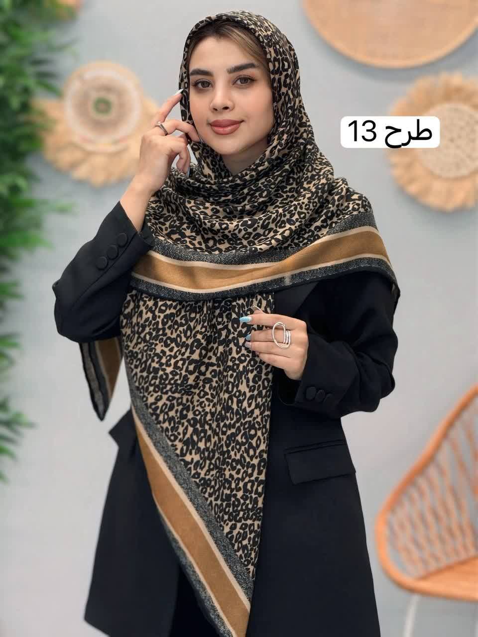3338-روسری قواره 120 طرحبندی نیلا رز
