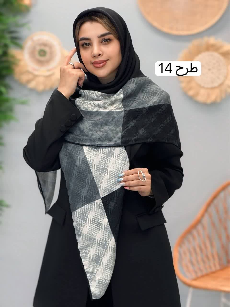 3338-روسری قواره 120 طرحبندی نیلا رز