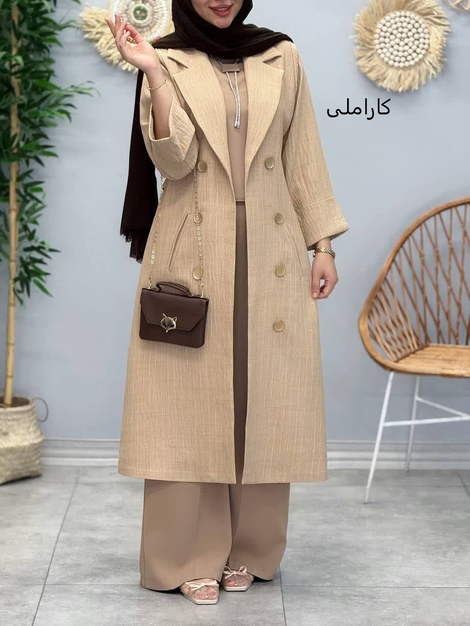 3364-مانتو کت بلند آدینه