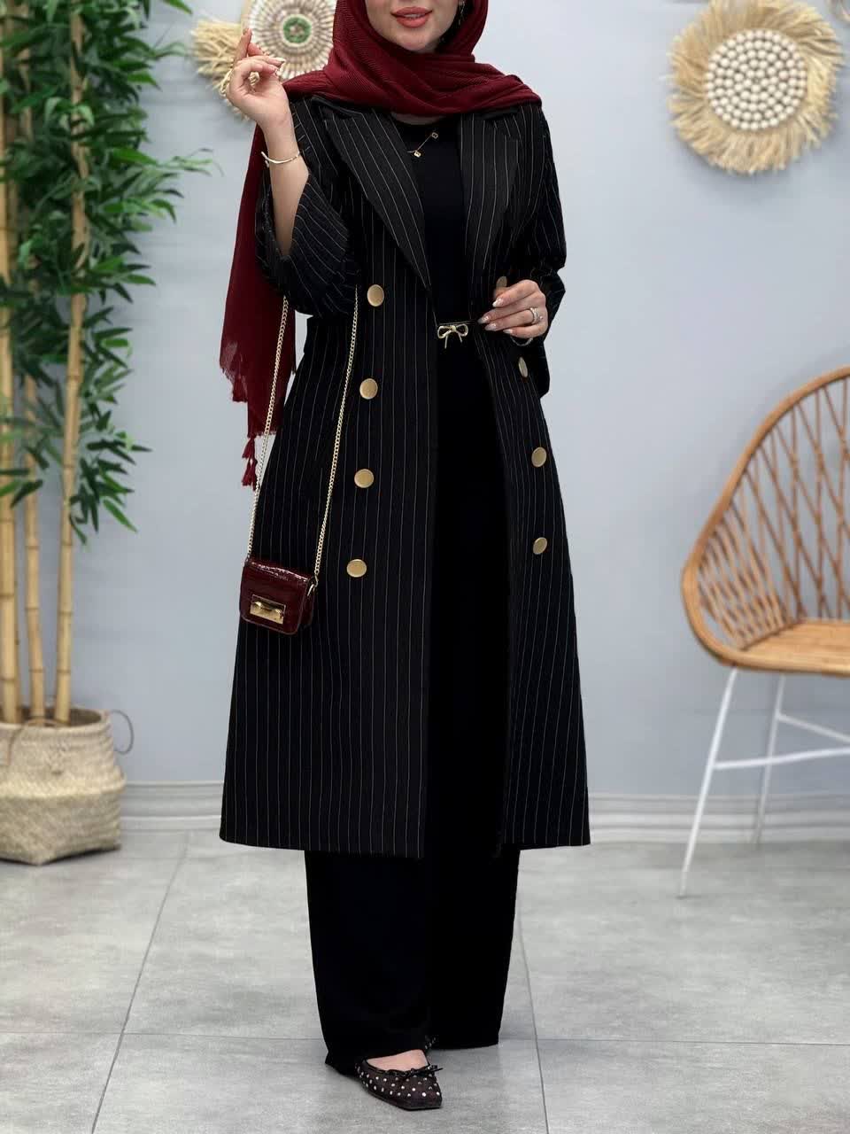 3364-مانتو کت بلند آدینه