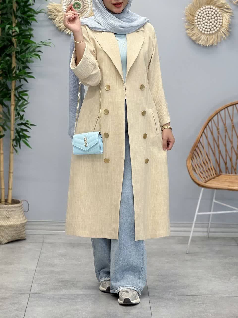 3364-مانتو کت بلند آدینه