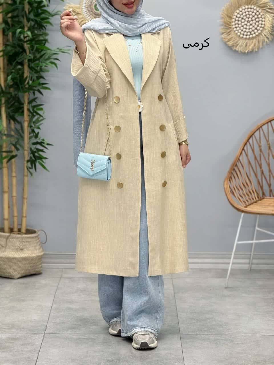 3364-مانتو کت بلند آدینه