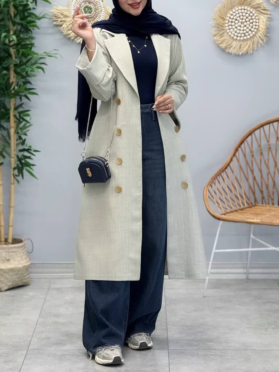 3364-مانتو کت بلند آدینه