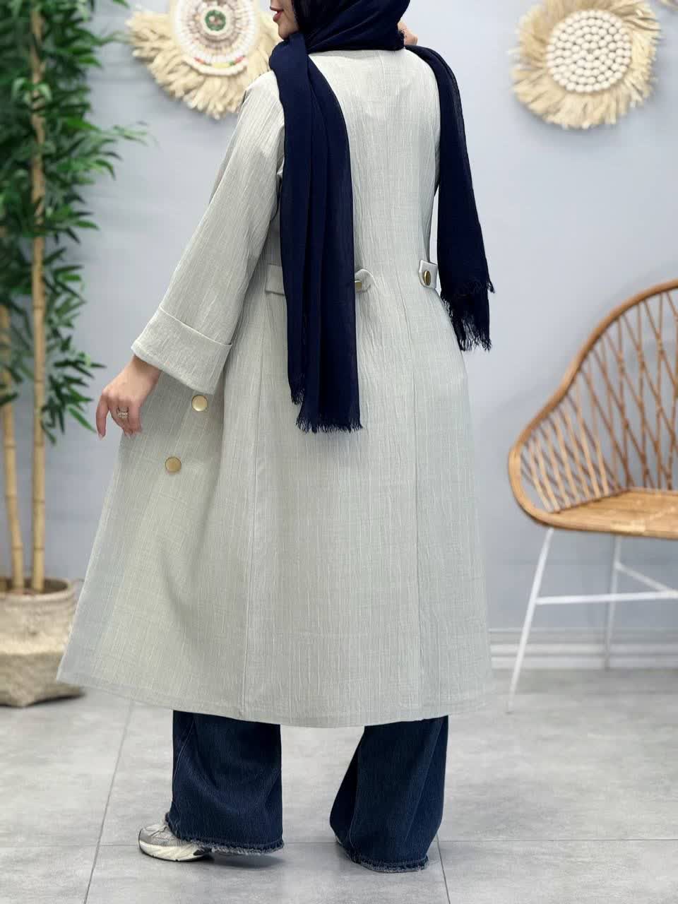 3364-مانتو کت بلند آدینه
