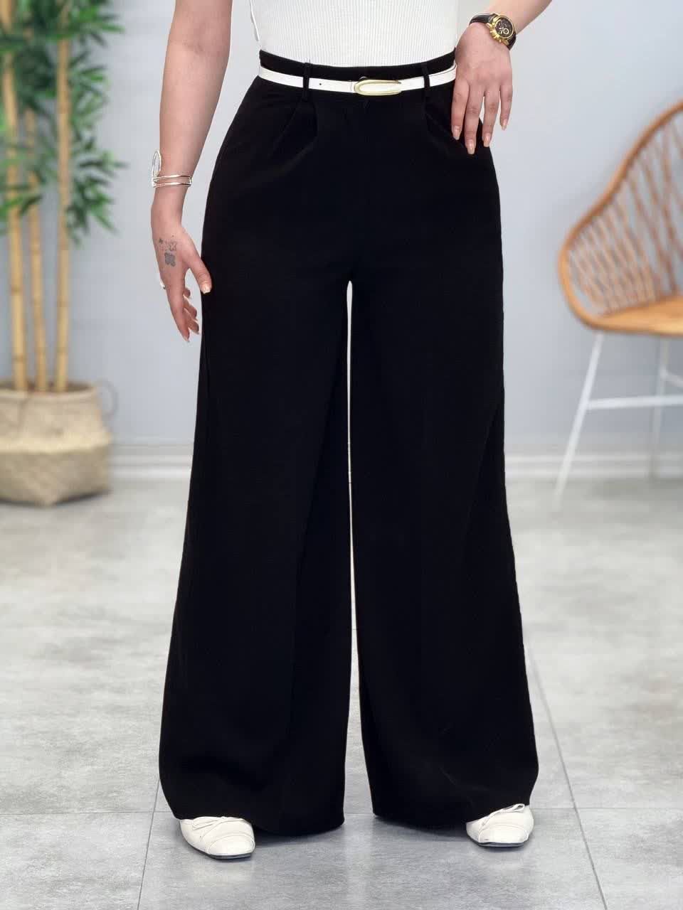 3371-شلوار کرپ مرویجت فول بگ